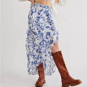 Free People flounce around maxi skirt in white combo